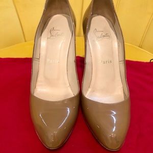 Nude patent leather Christian Louboutins